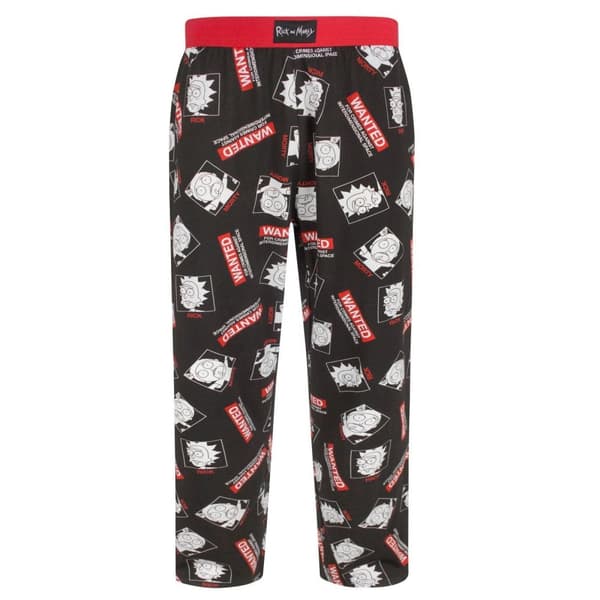 Rick And Morty Mens Wanted Loungepants Black XXL
