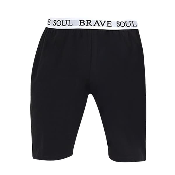 Brave Soul Jersey Lounge Shorts med logo i taljen til mænd Black L