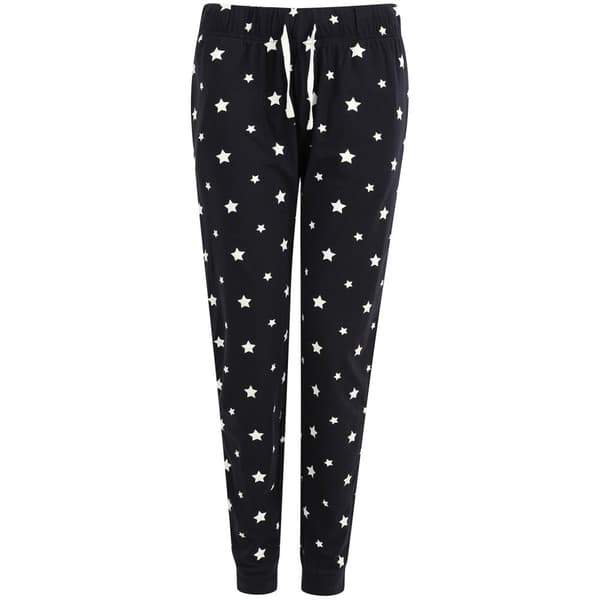 Skinni Fit Womens/Ladies Cuffed Lounge Pants Navy/White XL