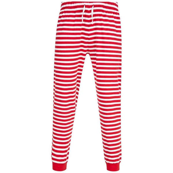 SF Unisex Adult Stripe Cuffed Lounge Pants Red/White XL