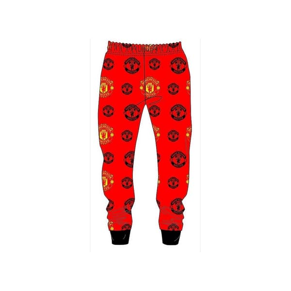 Manchester United FC Lounge bukser i fleece til drenge Red/Black/Yellow 5-6 Years