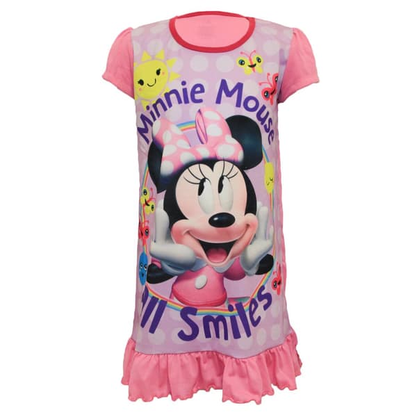 Disney Minnie Mouse Childrens Girls All Smiles Nightdress