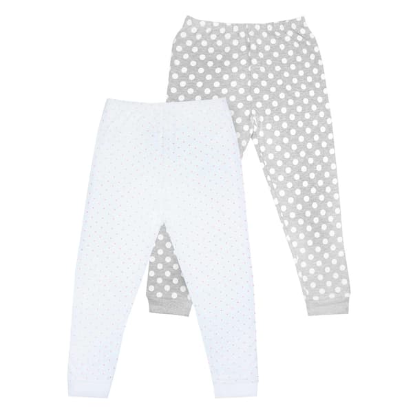 Girls Cotton Dotted Pyjama Bottoms (Pack of 2)