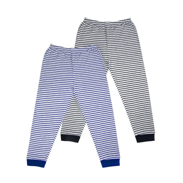 Randiga pyjamasbyxor i bomull för pojkar (2-pack)
