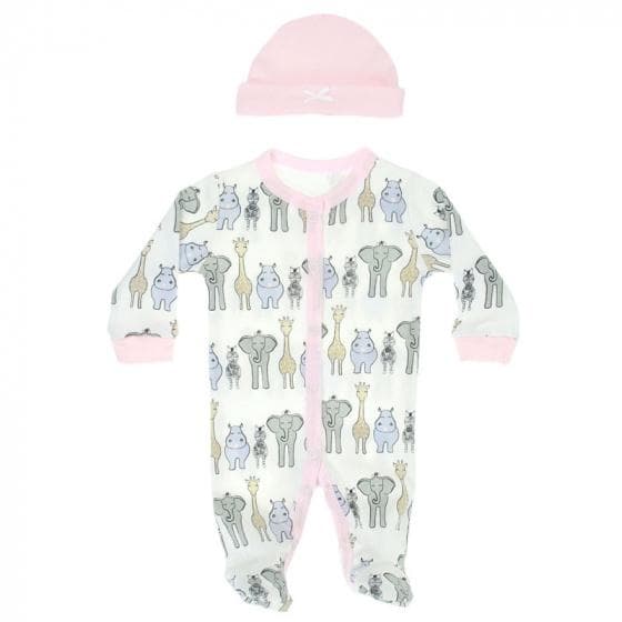 boxdress med hatt Safari pojkar grädde/grå storlek 50-56