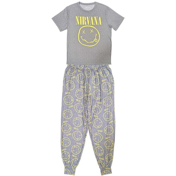Nirvana Unisex Pyjamas: Yellow Smile (X-Large)