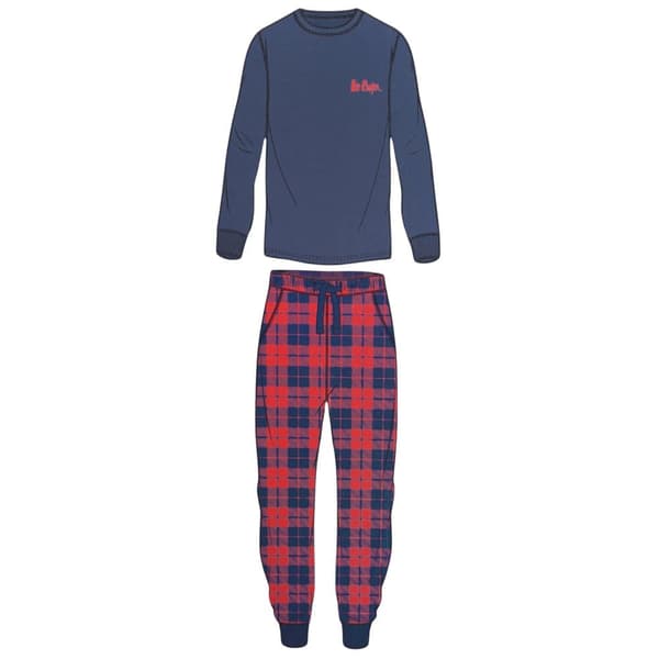 Lee Cooper Lång pyjamas i bomull för män med logo