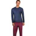 Miniatyrbild 4 av 5: Lee Cooper Lång pyjamas i bomull för män med logo