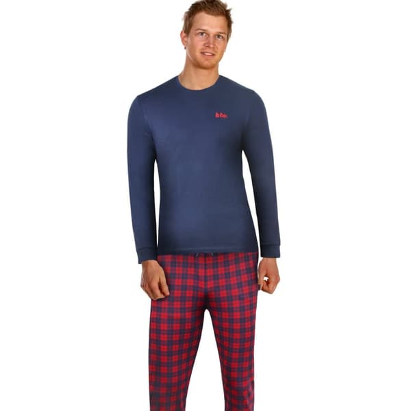 Lee Cooper Lång pyjamas i bomull för män med logo