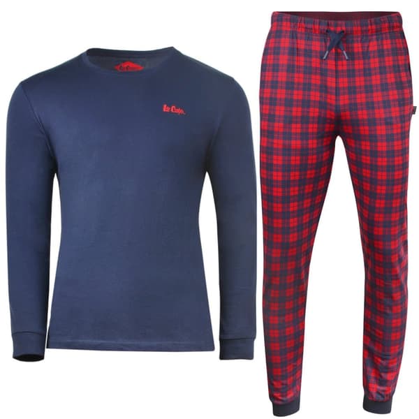 Lee Cooper Lång pyjamas i bomull för män med logo