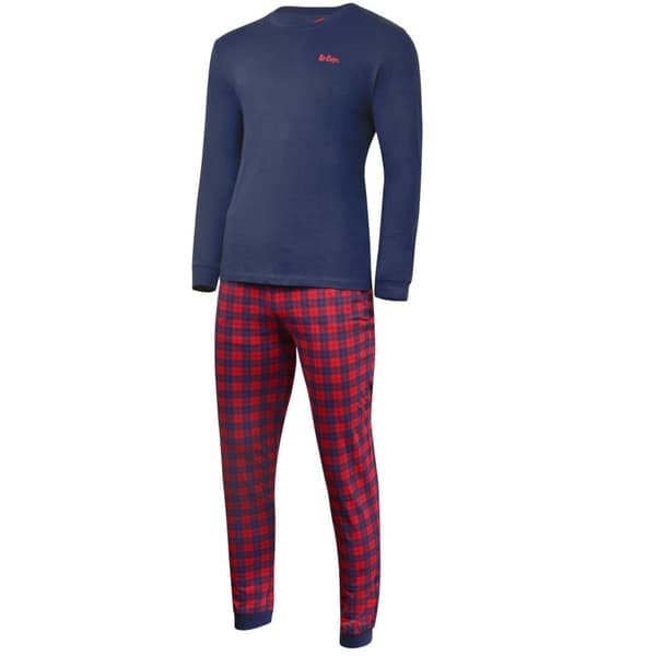 Lee Cooper Lång pyjamas i bomull för män med logo