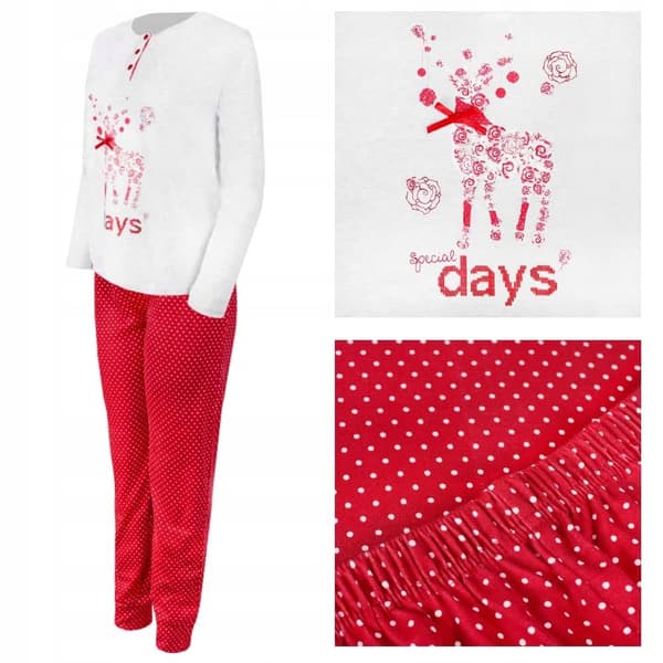 Infiore pyjamas för kvinnor - set med sweatshirt och byxor för vintern