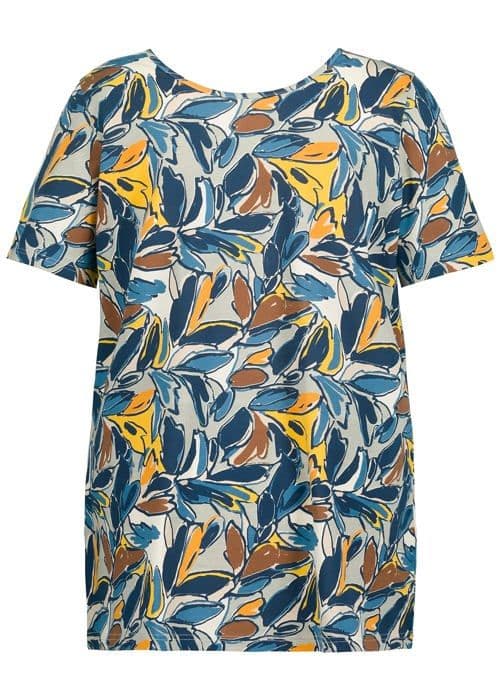 Pyjamas - Ulla popken nattlinne - 807224 - Shorty, Blatter, Rundhals, Halbarm, Kurzpyjama Dampyjamas