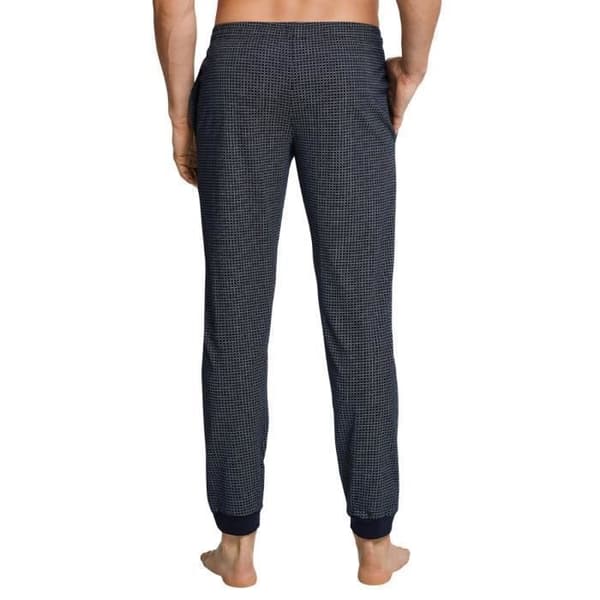 Långa pyjamasbyxor Herr Mix &amp; Relax - SCHIESSER - Mönstrad mörkblå - Bekvämt elastiskt midjeband