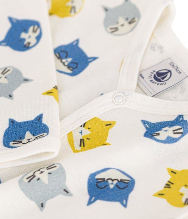 Petit bateau - A09Q5 - Pyjamas Dors Bien utan fötter, Marshmallow/Multi, 3 månader Blandat baby