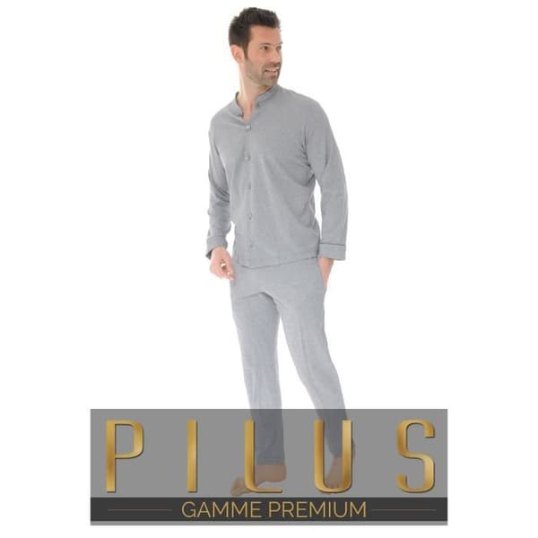 Pyjamas Lång Grå Ubaldin Pyjamas Lång 100% Bomull 4576