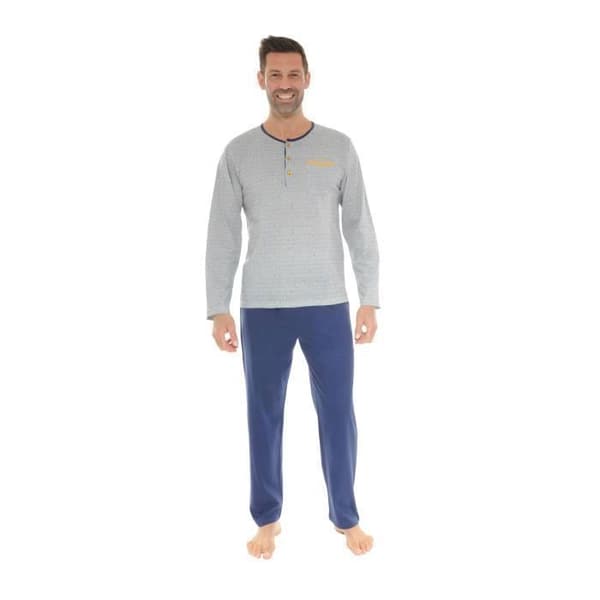 Pyjamas Lång - Woody - 5840 - Tunisisk Färg - Geometriskt Mönster - 100% Bomull