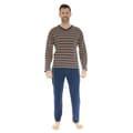 Miniatyrbild 1 av 2: Pyjama Lång - Christian Cane - Darius - 100% Bomull - V-ringning - Marinblå