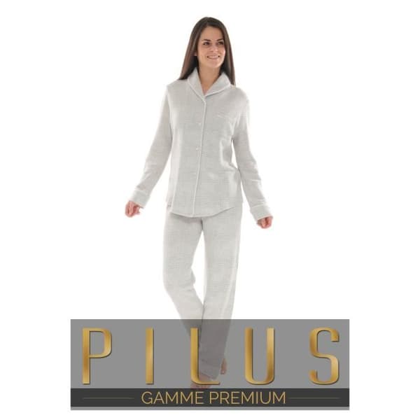 Pyjama Lång Grå Ada Pyjama Lång 7032 - PILUS - Kvinna - Grå - Vinter 2023