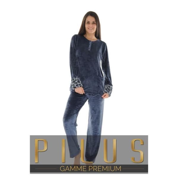 Pyjamas Lång Blå Ambre - Pilus - Modell Ambre - Blå Skiffer - Kvinna - Vuxen