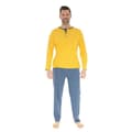 Miniatyrbild 1 av 2: Pyjamas Lång Gul Dambroise - Christian Cane - Man - Tunisisk Krage - Resårmidja - 100% Bomull