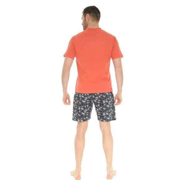 Pyjamadräkt - Christian Cane - Man Donatien - Orange - V-ringning - Elastisk midja
