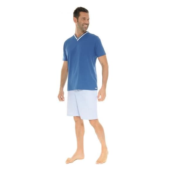 Pyjamaset - PILUS - Modell 5696 - V-ringning - 100% Bomull - Elastisk midja