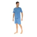Miniatyrbild 1 av 2: Pyjama Court - Winston - 5856 - Blå - T-shirt med Kort Ärmar - Kort Tropical Tryck