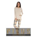 Miniatyrbild 1 av 2: Pyjamas Lång Beige THEA - Pilou Pilou 4906 - Rund hals - Elastisk midja - Snabb leverans