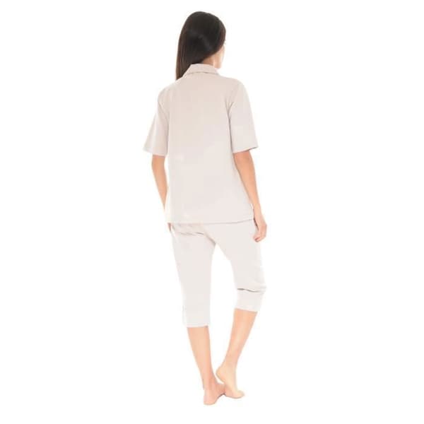 Inomhuskläder - Yumi - 6000 - T-shirt med kort ärm - Capribukser - Beige