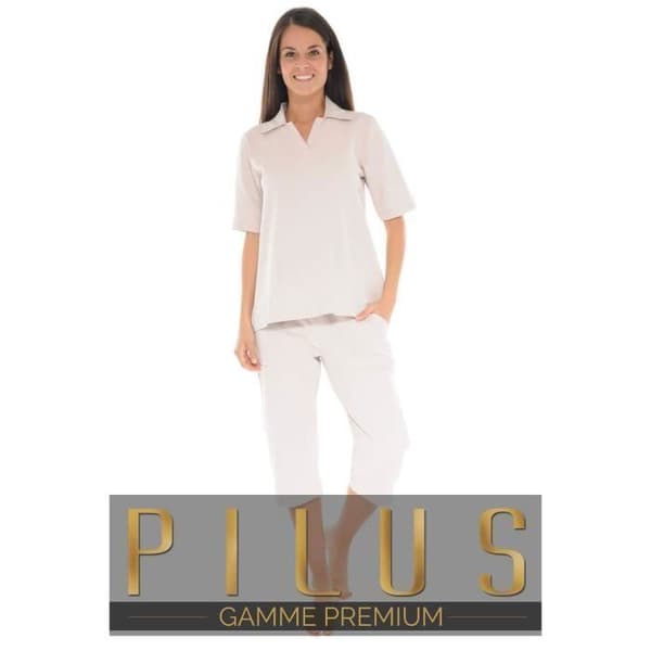 Inomhuskläder - Yumi - 6000 - T-shirt med kort ärm - Capribukser - Beige