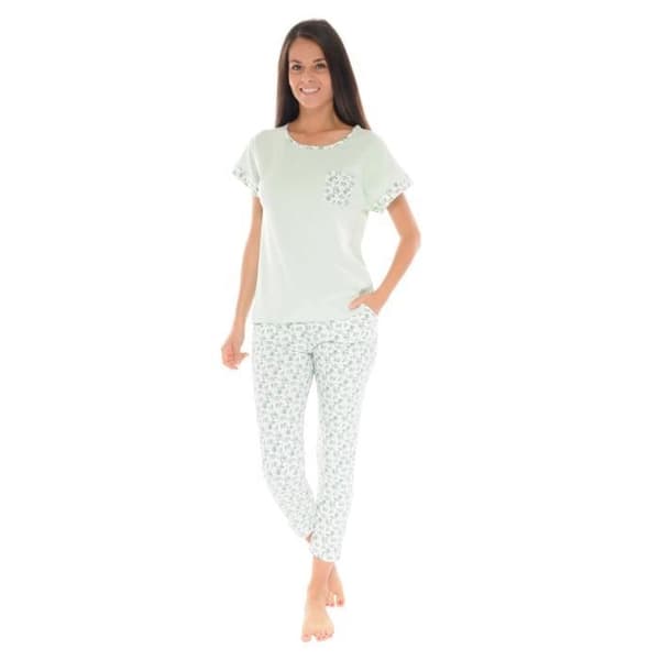 Pyjamakort grön Victorine Pyjamakort 6306