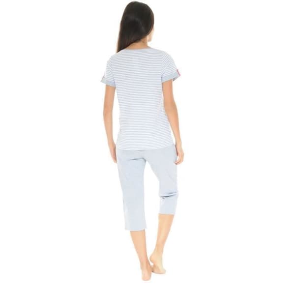 Pyjamaset - Veronika - 6208 - Grå - T-shirt med kort ärm - 100% bomull