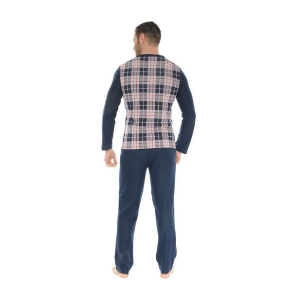 Pyjamas för män - Christian Cane - Davy - V-ringad - Blå - Bekväm och elegant