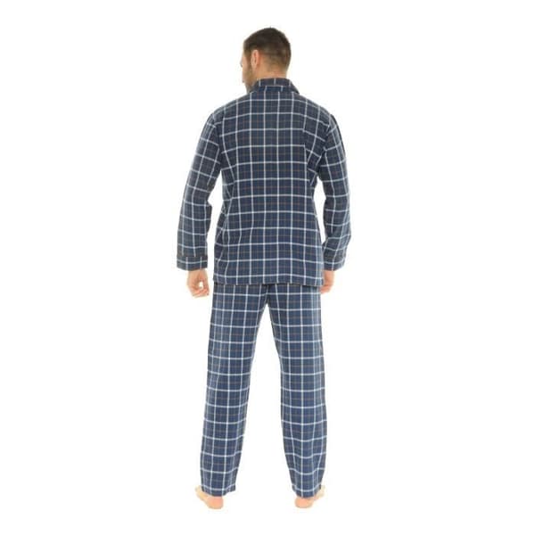 Pyjamas för män - Christian Cane - Dorian - Krage - 100% bomull - Mörkblå