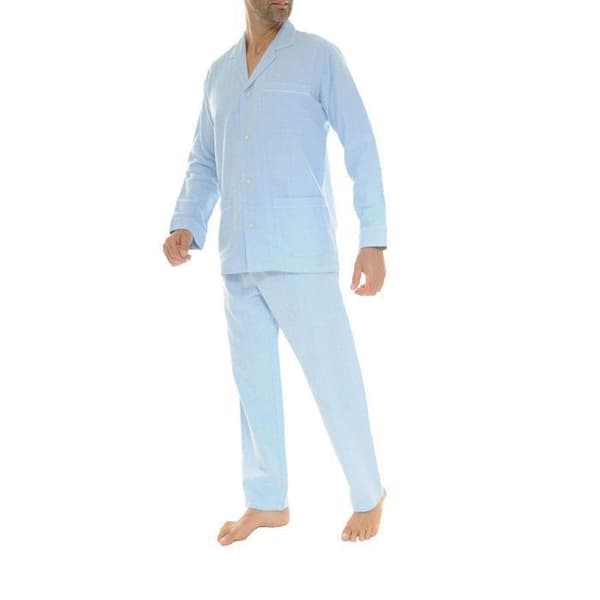 Pyjamas för män - Christian Cane - Flaine - Bomullsfleece - Blå