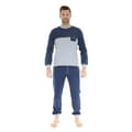 Miniatyrbild 1 av 2: Pyjamas Lång Joggingblå Dorian - CHRISTIAN CANE - Herr - Ficka på toppen - Rund hals - Elastisk midja