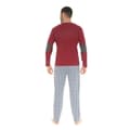 Miniatyrbild 2 av 2: Pyjamas Lång Man Bordeaux Christian Cane Daubias - Tunisisk Krage - Elastisk Midja - Enfärgade Armbågar