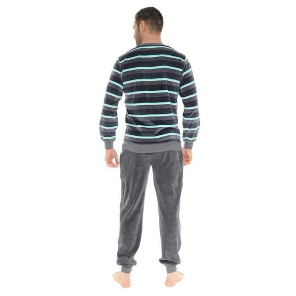 Pyjamas lång jogginggrå Doleas - CHRISTIAN CANE - MAN - 2 fickor - Rund hals - Elastisk midja