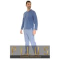 Miniatyrbild 1 av 3: Pyjamas Lång Man - Pilus - Bertin - Blå Indigo - 100% Bomull - Elastisk Midja