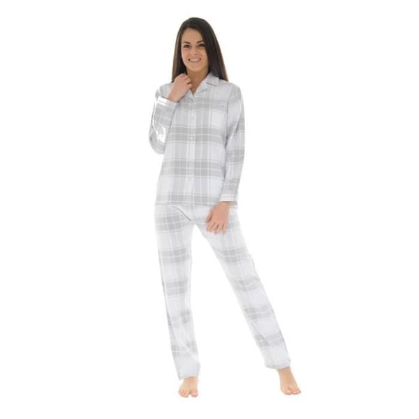 Pyjamalång - CHRISTIAN CANE - Modell CIDALIE - 100% Bomull - Krage med slag - Elastisk midja
