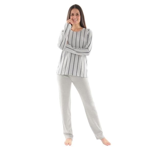 Pyjama Lång - Milano - 7640 - Grå - Kvinna - Storlek S/38