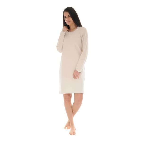 Nattlinne - CHRISTIAN CANE - CIDONIE - Beigeficka broderi - 100% bomull - Kvinna