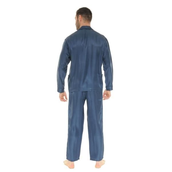 Pyjamakostym - PILUS - 7572 - 100% Silke - Absolut Komfort - Färg Blå