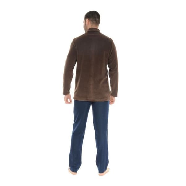 Inomhusjacka - Christian Cane - Daho - Mörkbrun - Mao-krage - Fleecepolyester