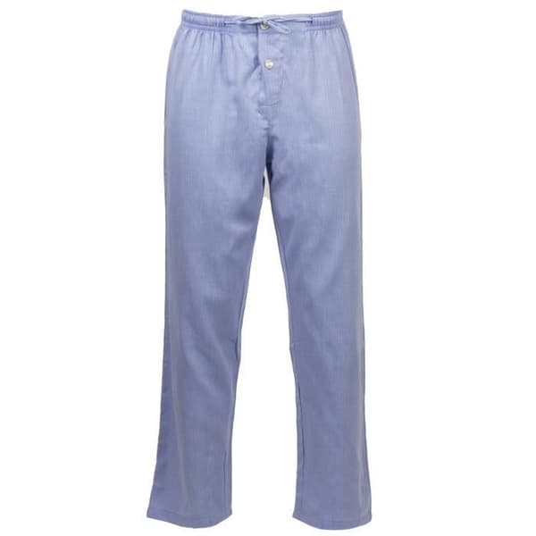 Lång pyjamas för män - Christian Cane - ljusblå randig - V-ringning