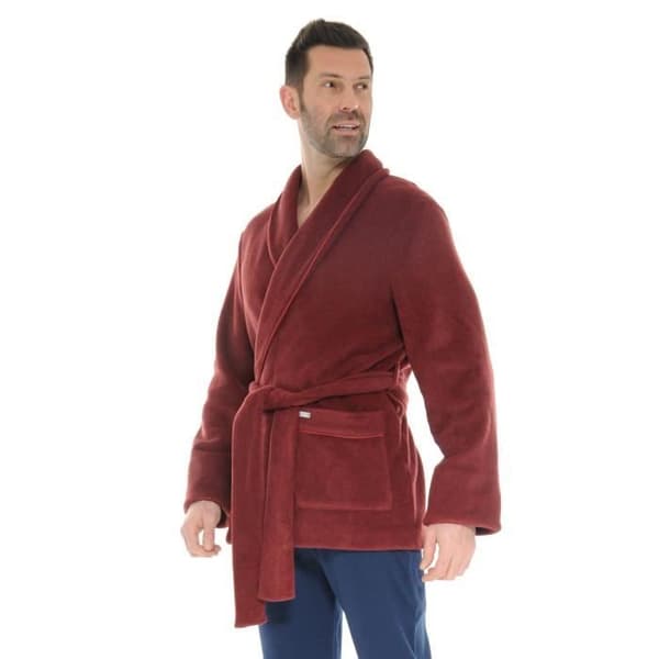 Inomhusjacka Alaska - Pilus - Fleece Sjalkrage - Bordeaux - Röd - Man