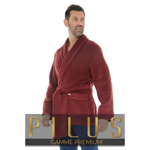 Inomhusjacka Alaska - Pilus - Fleece Sjalkrage - Bordeaux - Röd - Man