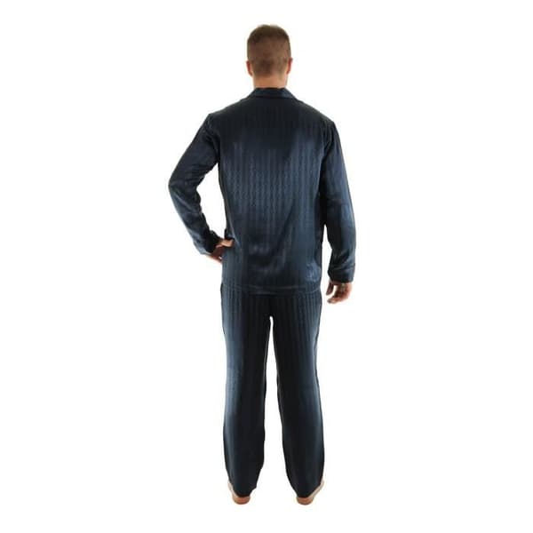 Pyjamas - PILUS - Renoir - 100% Silke - Krage - Dam - Blå