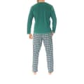 Miniatyrbild 2 av 2: Pyjamas i lång rak bomull Christian Cane - Grön - Långa ärmar - Tunisiskt krage - Knäppning med knappar